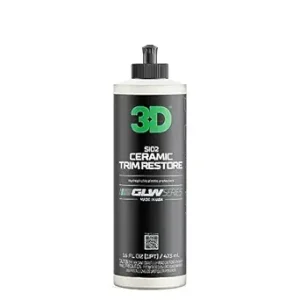 3D SiO2 Ceramic Trim Restore, GLW Series | Ultimate Hydrophobic Trim Reviver | SiO2 Infused Restoring, Shining, & Protecting | Restores Black Plastic & Vinyl | DIY Car Detailing | 16 oz