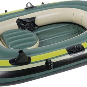 Gazaar 2 Person Inflatable Boat Inflatable Boats for Adults Heavy Duty Green PVC Inflatable Two Person Rowing Boat Fishing Drifting Diving Tool, Inflatable Kayak Canoe, Rowing Air Boat