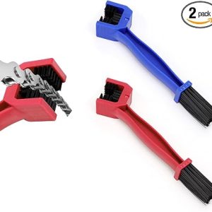 Ziciner 2 PCS Bike or Motorcycle Chain Washer, Motorcycle Chain Gear Dirt Clean Brushes, Universal Bicycle Chain Cleaning Brush Tool for Mountain Bike Heavy Duty Motorcycle (1 Red+ 1 Blue)