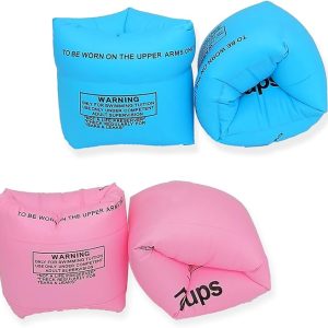 Roll-On/Off Arm Floaties for Kids 6-12 Years and Adult-2 Pack Swim Floaty with Dual Valves, Great Buoyancy Pool Float & Water Wing for Toddler to Teen, Inflatable Swimmies for 30-150LBS