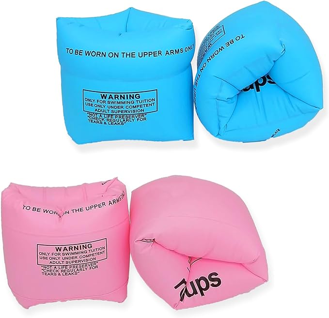 Roll-On/Off Arm Floaties for Kids 6-12 Years and Adult-2 Pack Swim Floaty with Dual Valves, Great Buoyancy Pool Float & Water Wing for Toddler to Teen, Inflatable Swimmies for 30-150LBS