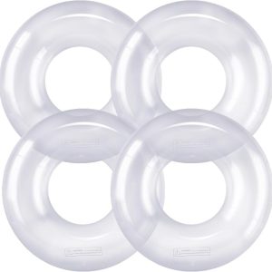 4 Pcs 28" Clear Inflatable Pool Float for Summer Beach Party for Adult | Swim Tube Bulk Swimming Ring Pool Floaties, Summer Vacation Beach Themed Party Bachelorette Party Decor