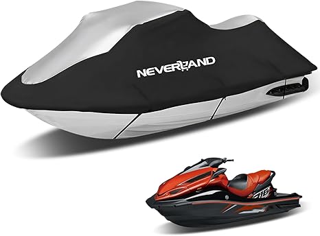 NEVERLAND Jet Ski Cover Jetski Covers 2 3 Seater fits Lengths 115'' to 120" | Compatible with Yamaha Seadoo Waterproof Trailerable UV Resistant Heavy Duty 2 Air Vents