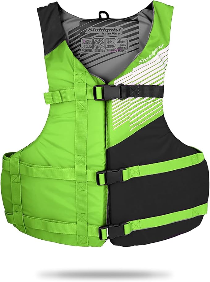 Stohlquist FIT Oversized Adult Life Jacket, US Coast Guard Approved Type III Life Vest, PFD for Men and Women, Easily Adjustable, Lightweight and High Buoyancy - Plus Size (48-60" Chest)