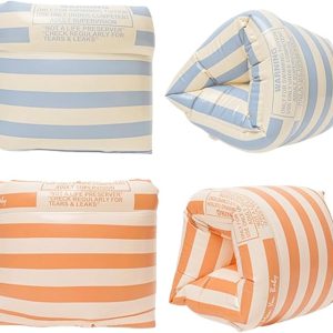 Arm Floaties for Kids and Adults - Vintage Striped Pool Arm Floats Arm Bands Inflatable Swim Floaties PVC Arm Floaty for Kids 3-5-6-12 Years