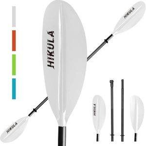 Kayak Paddle 4 Pieces Aluminum Shaft and PP Blade Floating 86.6in/220cm, 90.5inch/230cm Lightweight Oars