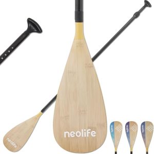 SUP Paddleboard Paddle Adjustable Stand-Up Paddle Board Paddle | Carbon Fiber Shaft and Durable PP Blade, 3-Piece, 68-84"(170-210 cm), Bamboo Pattern Series