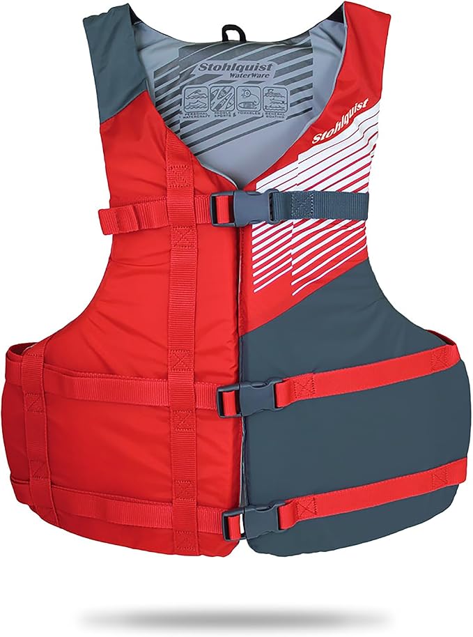 Stohlquist FIT Adult Life Jacket, US Coast Guard Approved Type III Life Vest, PFD for Men and Women, Easily Adjustable, Lightweight and High Buoyancy - Universal Fit (30-52" Chest)