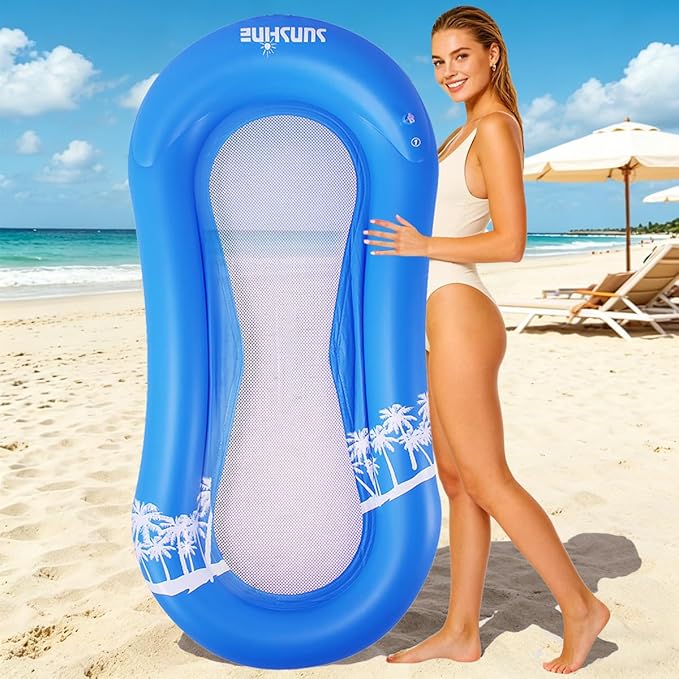 ZHUYNXIR Pool Float for Adult, Float Hammock,Inflatable Rafts Swimming Pool Air Sofa Floating Chair Bed,Lying on it Your Whole Body is submerged in Water,Great for Chilling in The Pool