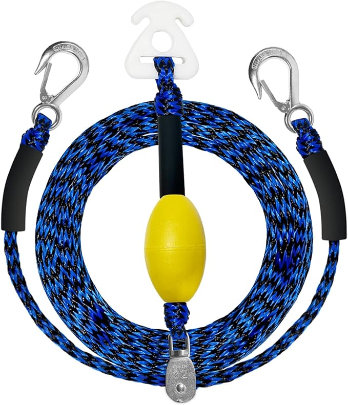 Self Centering Boat Tow Harness for Tubing & Wakeboarding – 3 Foam Floats Anti-Sink Design, Heavy Duty Tow Harness Kits for Pontoon, Jet Ski, Dinghy, 12ft/16ft/24ft