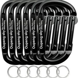 Carabiner Clip - Heavy Duty Carabiners 800lbs-13KN (2922 lbs) Carabeaner D Ring Shape,Key Chain Clip Hook,Keychain Clip,Multipurpose for Camping, Hiking,Backpacking or Other Outdoor Activities.