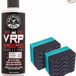 Chemical Guys, VRP Vinyl, Rubber & Plastic Dressing & WonderWave Kit, 16 oz | Water-based VRP dressing plus two foam applicators for an even satin shine on trim, tires and interior plastic