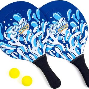 Sunlite Sports Beach Paddle Game Set, 2 Paddles and 2 2 Balls, Perfect for Backyard Fun or Outdoor or Beach or Lawn., Blue