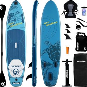Inflatable Stand-Up Paddle Boards - 11' x 32" Extra Wide Inflatable Paddle Board with SUP Accessories, Camera Bracket, Basic All-Around SUP Board for All Skill Levels(Kempii)
