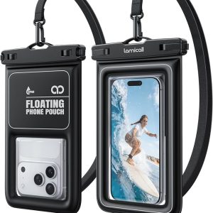 Lamicall IP68 Floating Waterproof Phone Pouch, 2 Pack Waterproof Phone Case | Water Proof Phone Pouch for iPhone 17 16 15 14 13 Pro Max, Galaxy S26 S25 S24 Ultra, Beach Cruise Travel Essentials, 4-8.5"