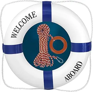 Upgraded 20" Foam Life Buoy with 98.4FT High Visibility Reflective Floating Lifesaving Rope, Life Preserver Ring for Boat Throwable Flotation Device Pool Safety Float Lifesaver Ring Decor