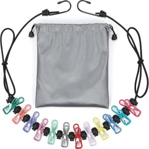 Retractable Portable Travel Clothesline with 12 Clips | Indoor Outdoor, Clothes Drying Rack, For Hotel, Cruise, Camping Accessories