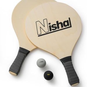 Nisha - Paddle Ball Set, Complete Set with 2 Pro Balls, 2 Rackets and Paddle Grips, Interactive Indoor, Outdoor and Beach Game, Comes in a Durable Plastic Case