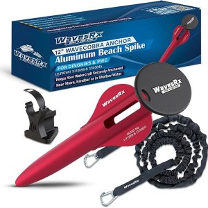 WAVESRX Patented Aluminum Spike Beach Anchor | Ultra-Light PWC, Jet Ski & Sand Anchor for Boat, Pontoon & Kayak Secure Anchoring Near Shore