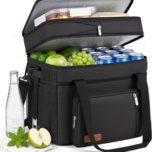MIYCOO Cooler Bag with Expandable Double Deck, 60 Can Leakproof Cooler | Insulated Portable Soft Lunch Cooler, Extra Large Ice Chest Cooler for Beach, Picnic, Camping, Shopping