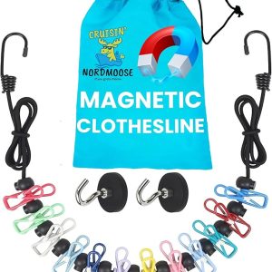 Magnetic Clothesline for Cruise Ship - Updated Stronger Magnets | Cabin Approved - Strong Rubber Coated Non-Scratch Magnets, Travel Clothesline for Cruise Ship Essentials 2026