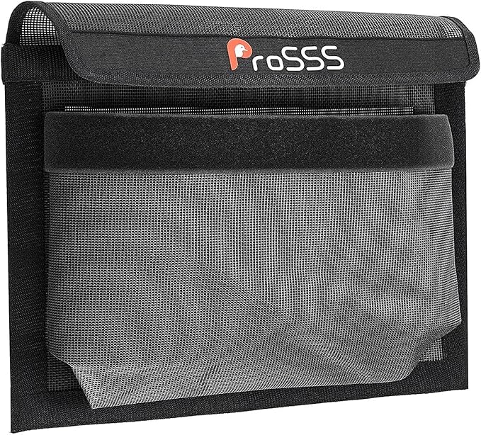 Boat Storage Mesh Bag with Secure Closure Flap - 13.7" x 9.8" - Upgraded Leak-Proof Design/Adhesive Backing/Perfect Boat Organizer-Boat Accessories-Keeps Contents Secure in Rough Waters