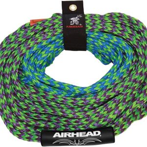 Airhead 1-4 Person Tow Rope for Towable Tubes, 60 ft Heavy Duty 2-Section Boat Towline for Tubing, UV Resistant 16 Strand Polypropylene with Rope Keeper, up to 4,100 lb Break Strength