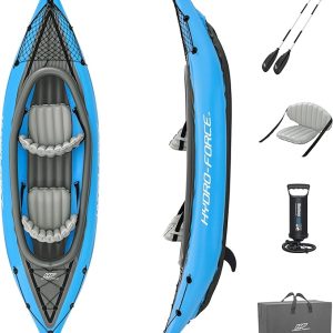 Bestway Hydro Force Inflatable Kayak Set | Includes Seat, Paddle, Hand Pump, Storage Carry Bag | Great for Adults, Kids and Families