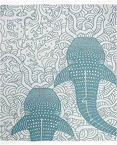 Sand Cloud Turkish Beach Towel - Sand Resistant & Quick Dry - Large | 100% Organic Cotton - Blanket for Picnic or Beach - As Seen on Shark Tank - Marine Life (Whale Shark Turquoise)